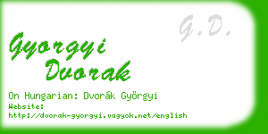 gyorgyi dvorak business card